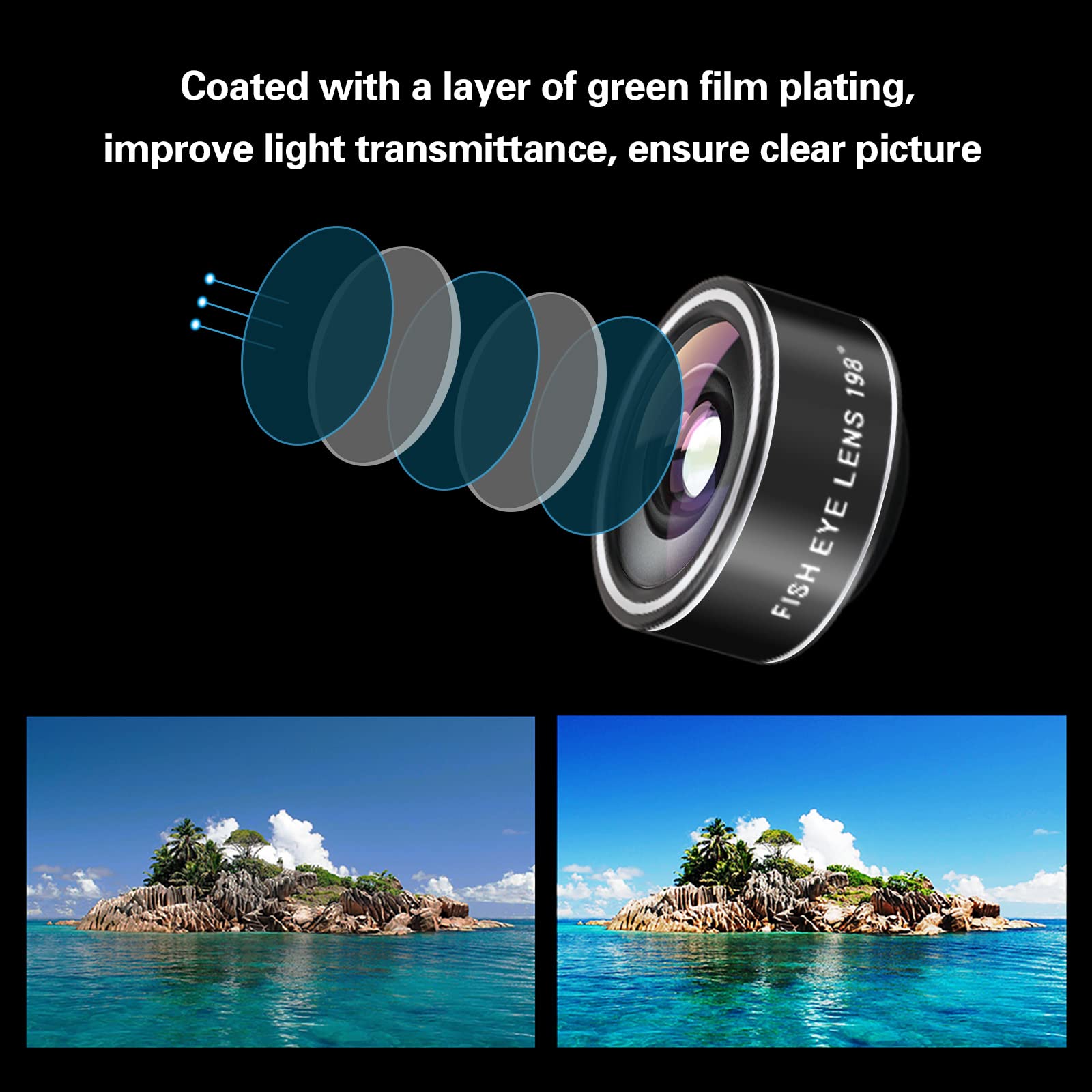 Mocalaca Phone Camera Lens (11 Lenses) Phone Lens Kit, Clip On Fisheye/Macro/Wide Angle Lens Attachment With Travel Case For Iph